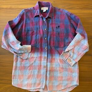 Ducks Unlimited Vintage 90s Red and Blue Plaid Shirt